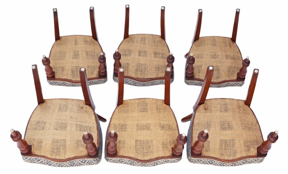 Set of 6 Victorian mahogany balloon back dining chairs View IV