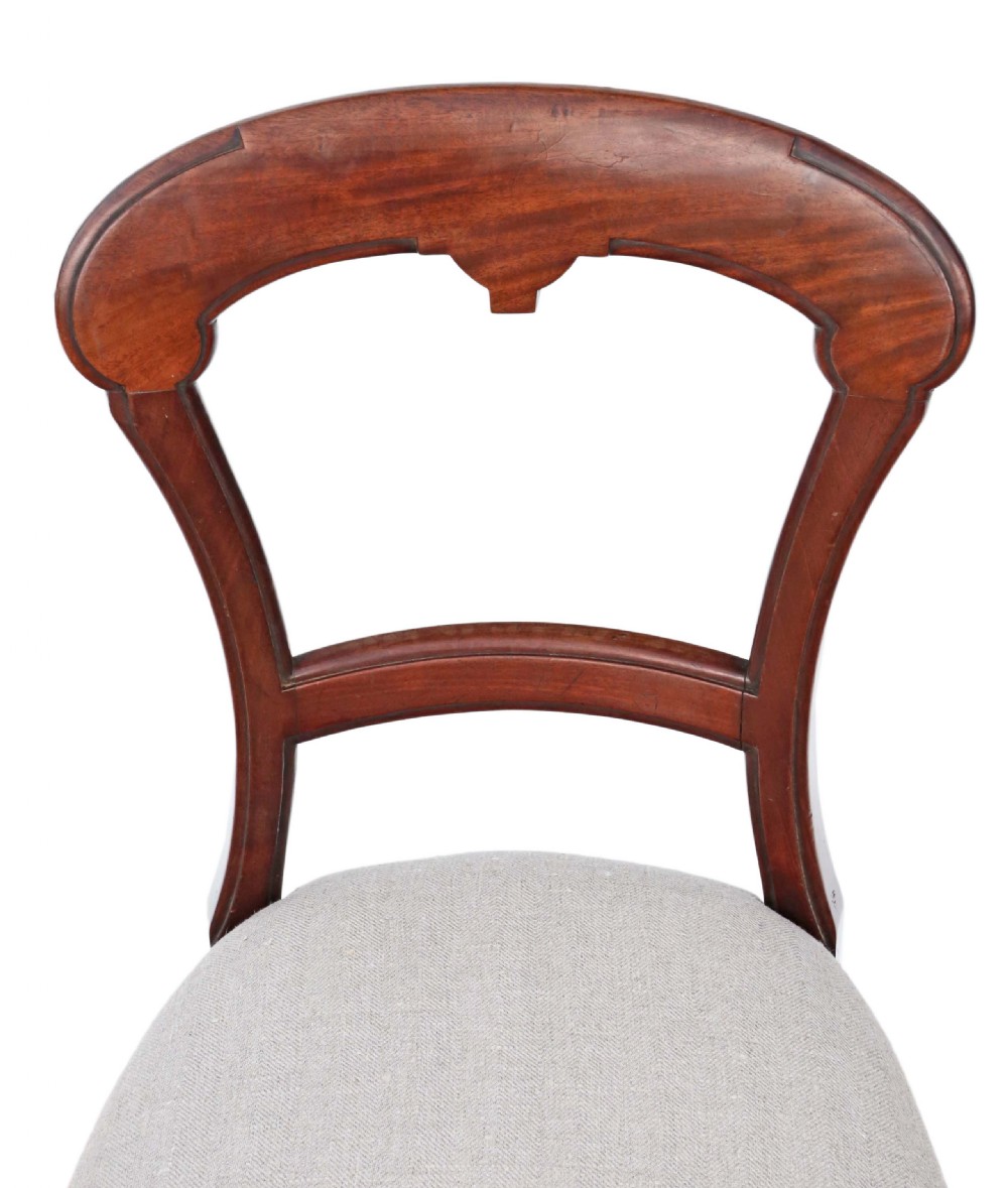 Set of 4 Victorian mahogany balloon back dining chairs View V