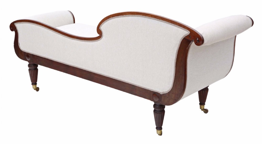 Regency mahogany scroll arm sofa chaise longue View VI
