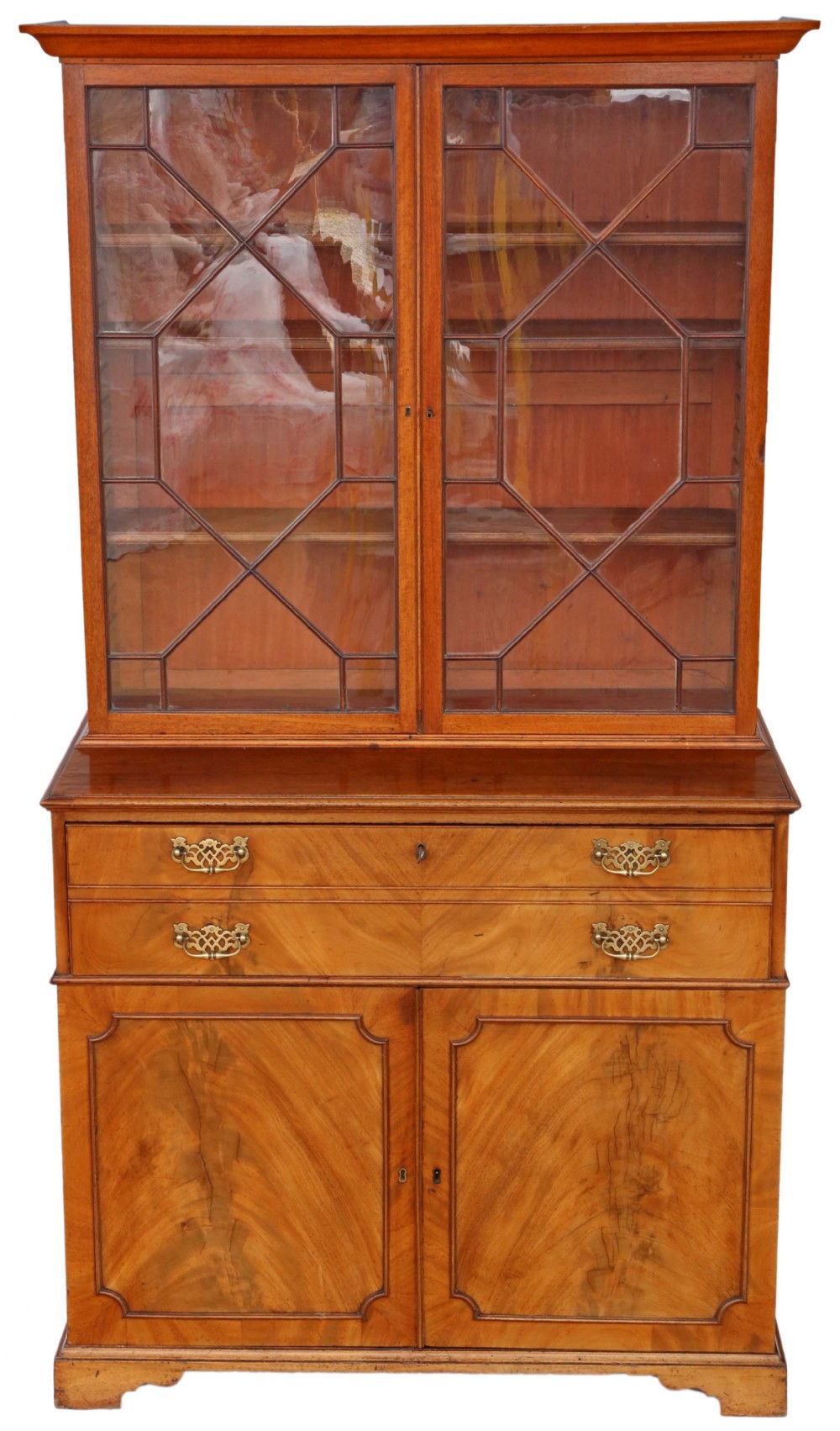 Georgian C1800 mahogany secretaire bookcase