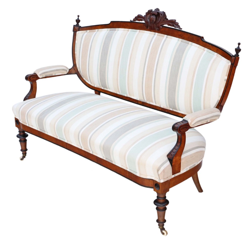 Victorian burr walnut Aesthetic sofa View VII