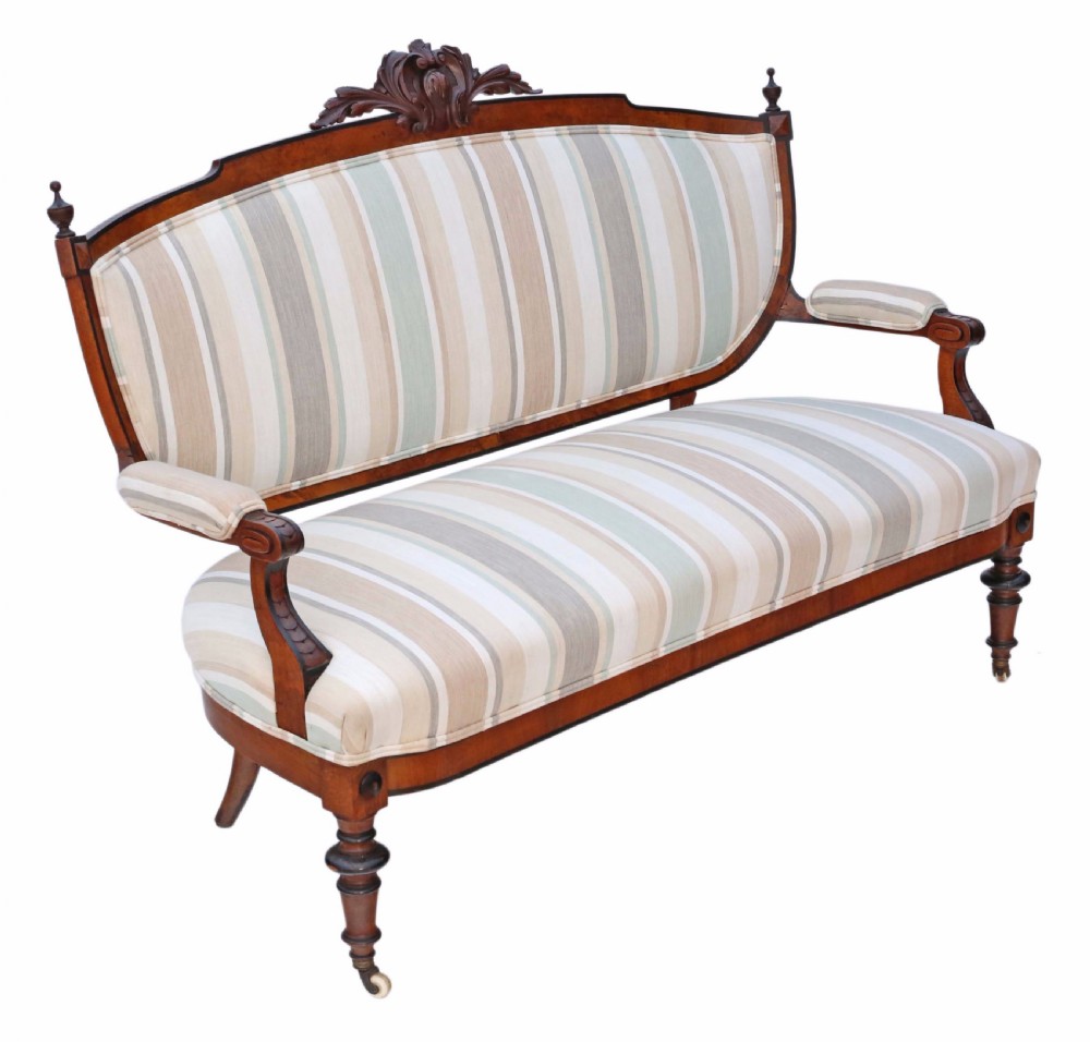 Victorian burr walnut Aesthetic sofa View X