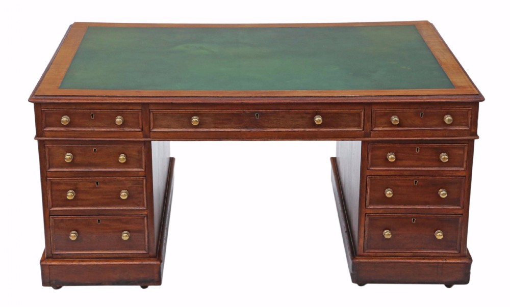 Victorian mahogany partner's desk  View II