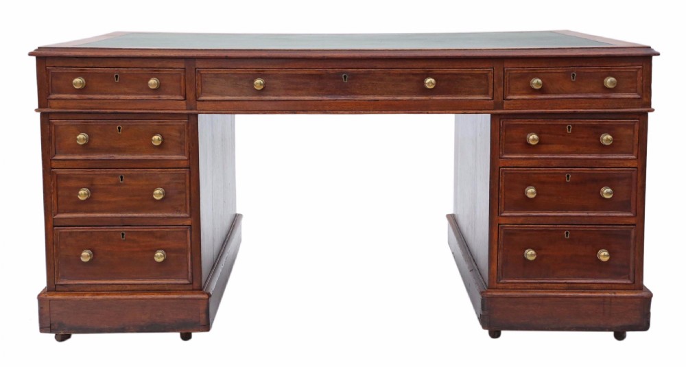 Victorian mahogany partner's desk  View III