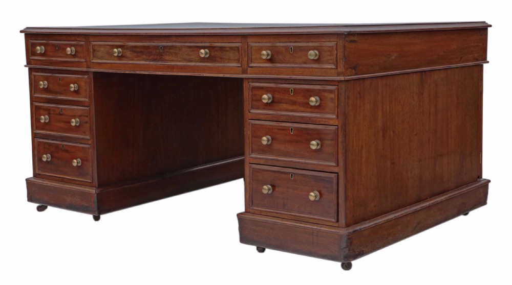 Victorian mahogany partner's desk  View IX