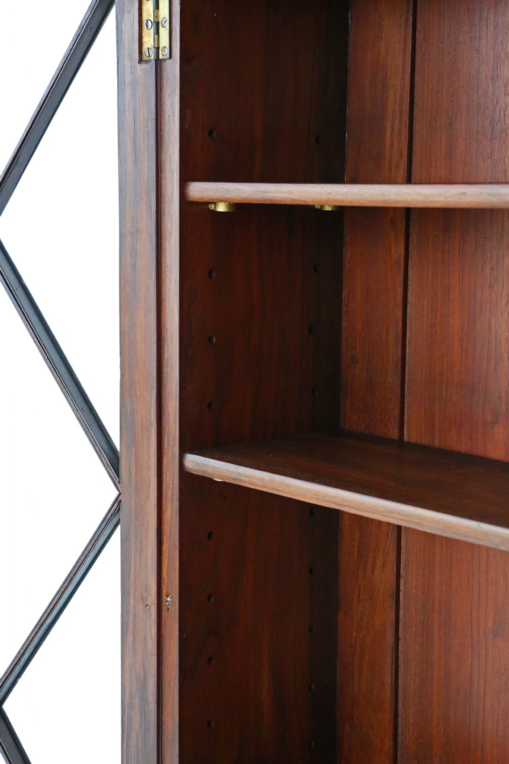 Victorian mahogany & walnut part glazed bookcase View VI
