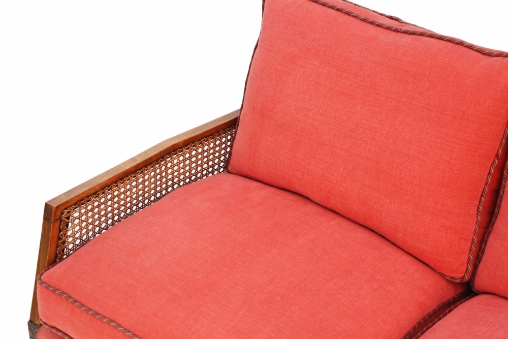 Art Deco burr walnut & Rosewood Bergere sofa View VI