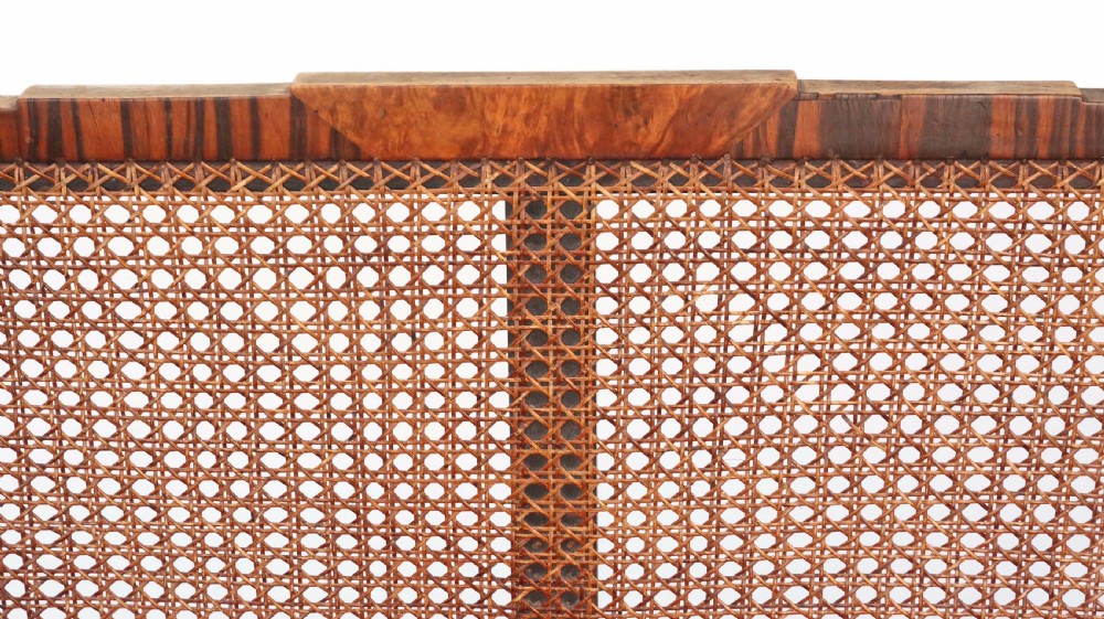 Art Deco burr walnut & Rosewood Bergere sofa View XI