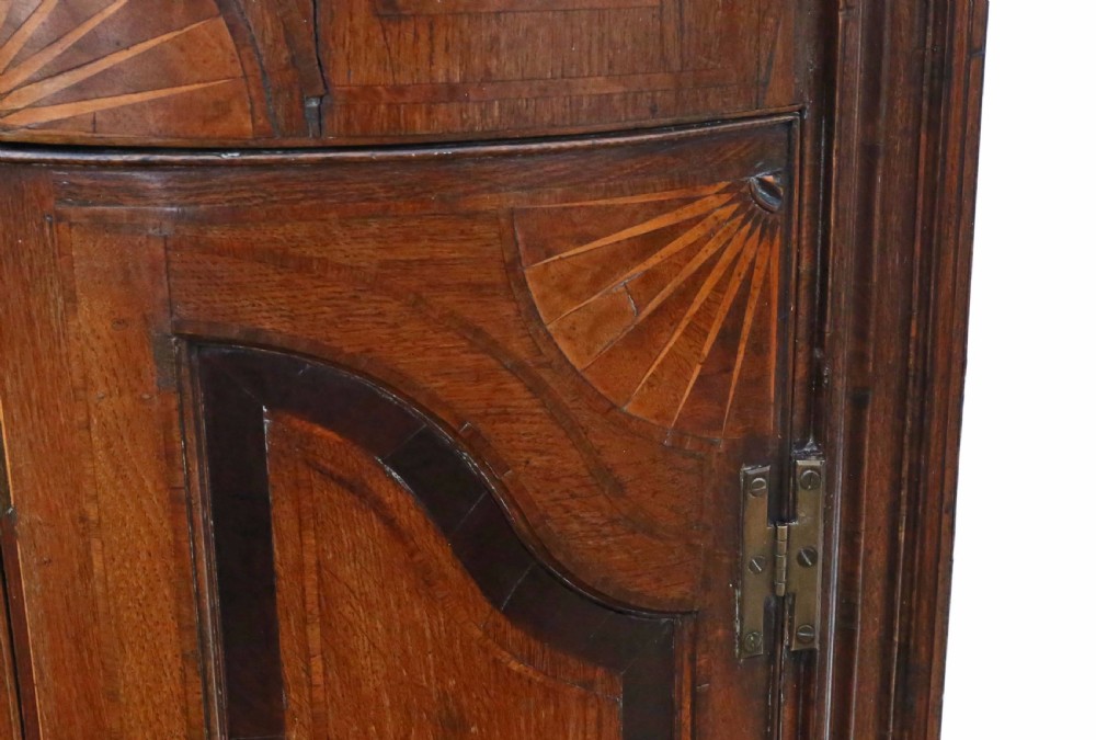 Georgian inlaid crossbanded oak corner cupboard View IV