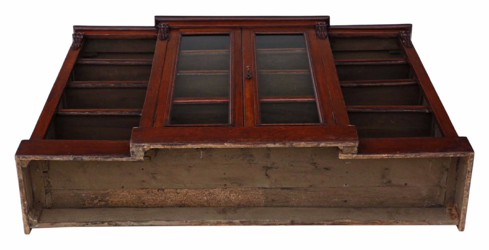 Victorian oak breakfront part glazed bookcase View VIII