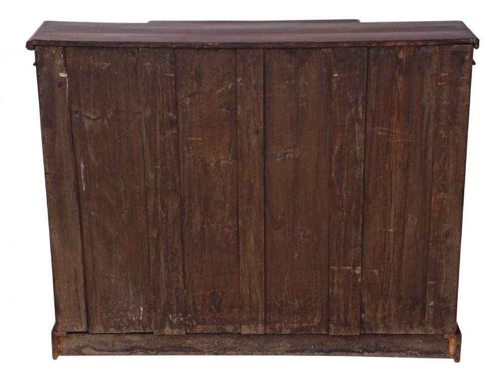Victorian oak breakfront part glazed bookcase View IX
