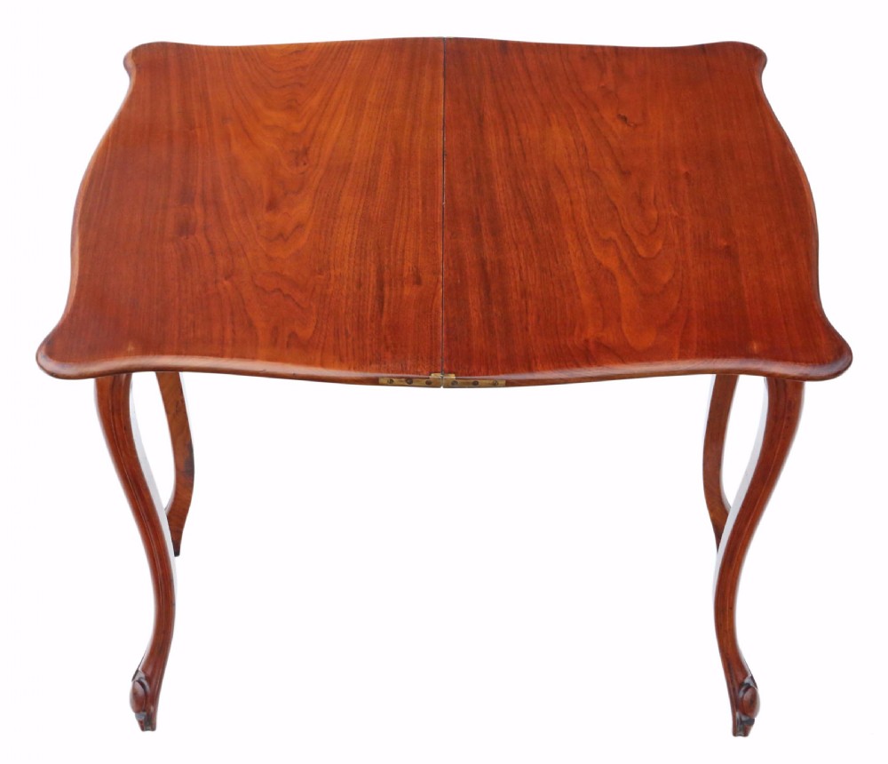 Victorian mahogany folding card table View V