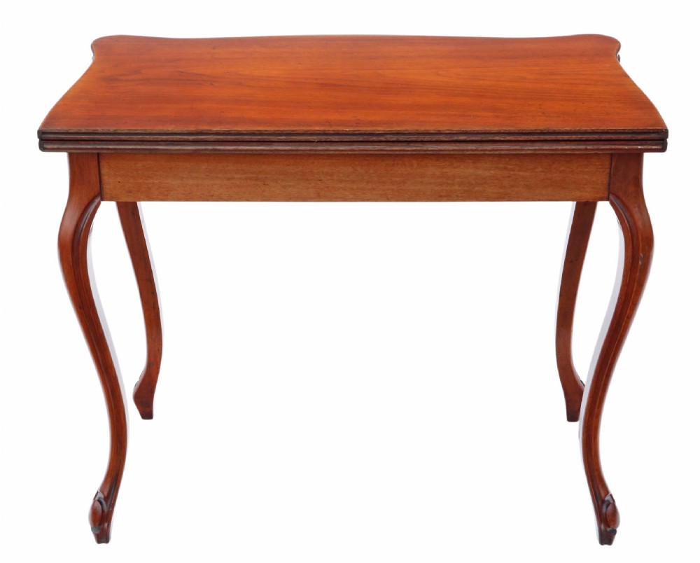 Victorian mahogany folding card table View IX