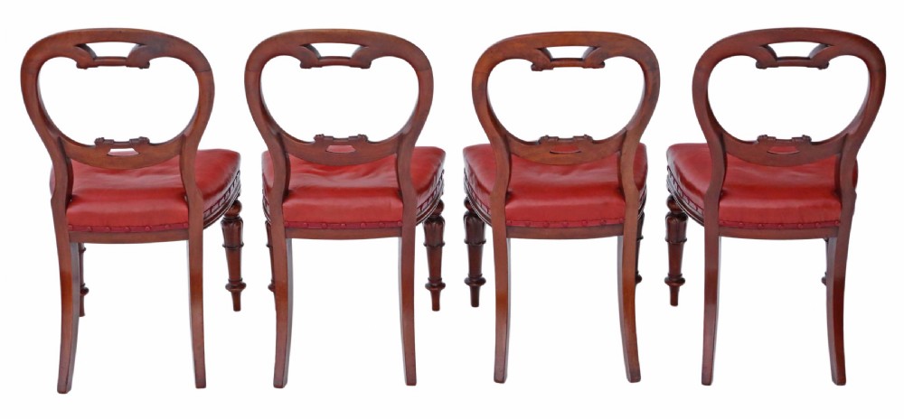 Set of 4 William IV mahogany balloon back dining chairs View II