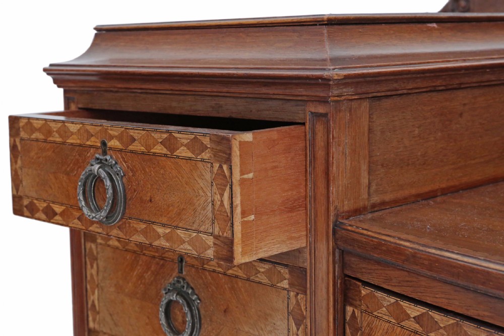 Edwardian inlaid rosewood dressing table View VII
