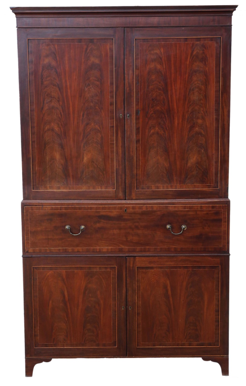 Regency mahogany secretaire linen press