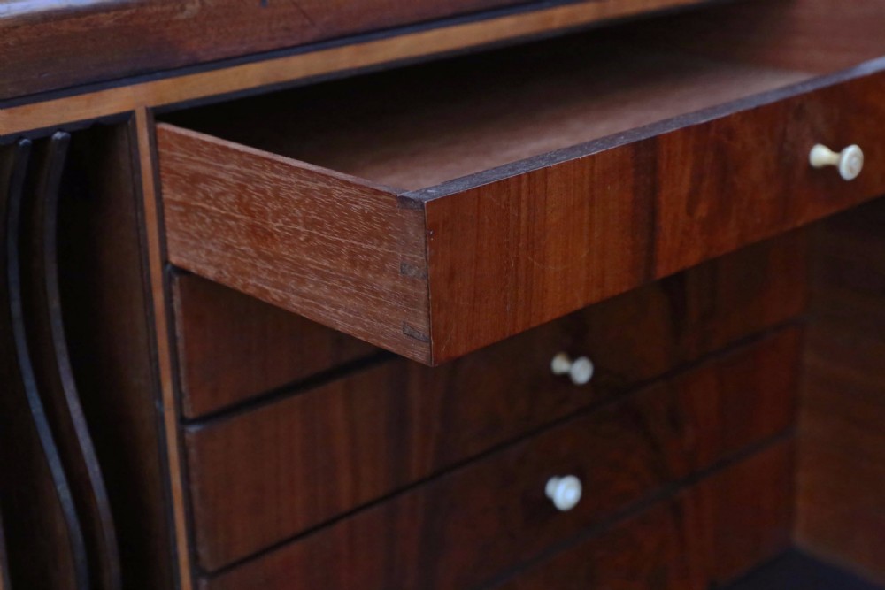 Regency mahogany secretaire linen press View XI