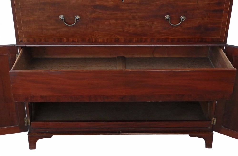 Regency mahogany secretaire linen press View XII