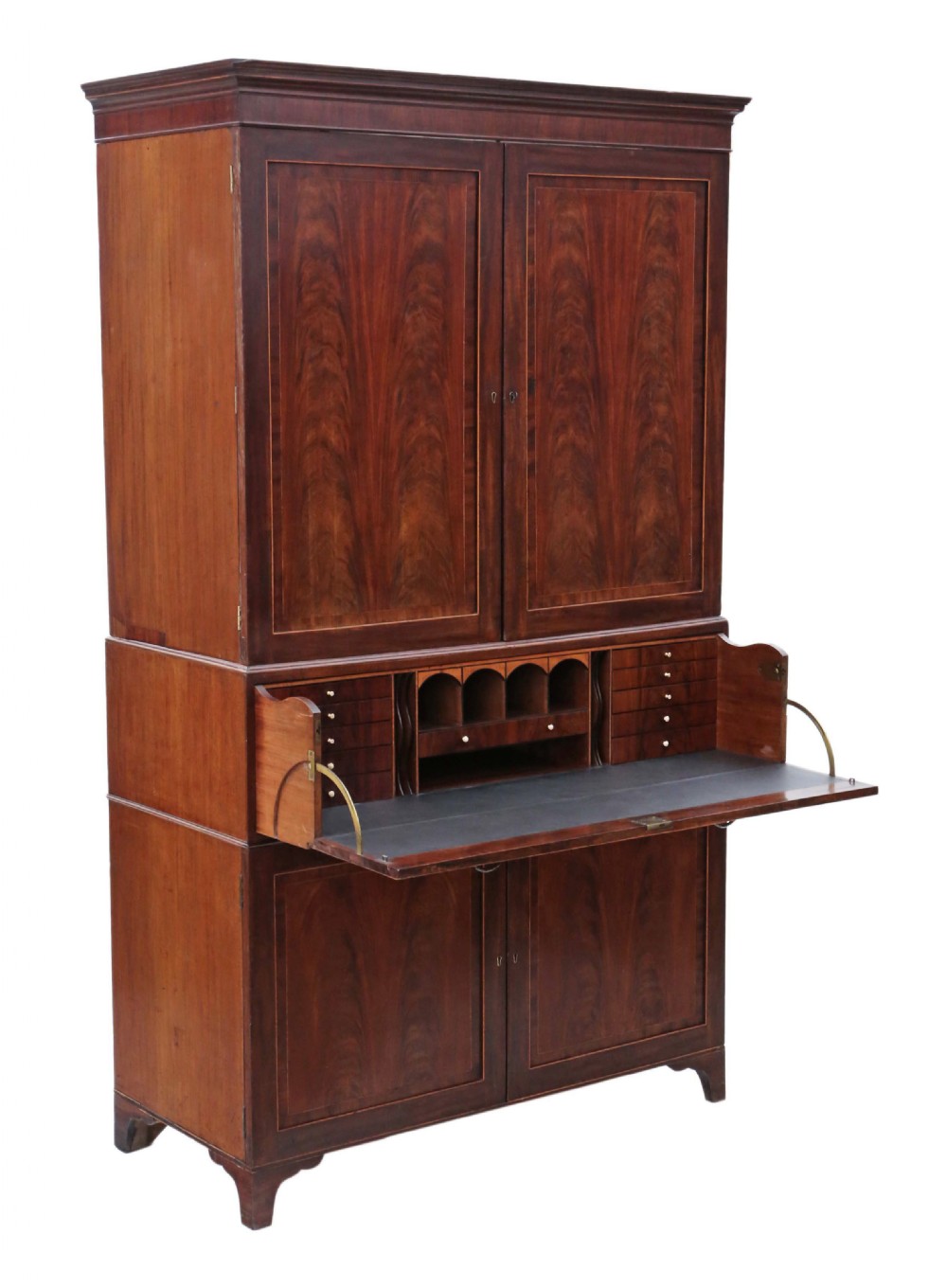 Regency mahogany secretaire linen press View XIV