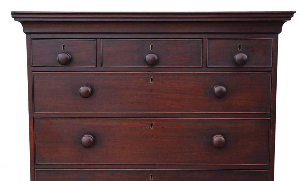 Georgian mahogany tallboy chest on chest of drawers View IV