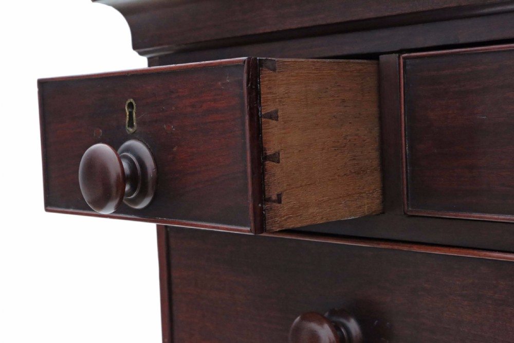 Georgian mahogany tallboy chest on chest of drawers View V