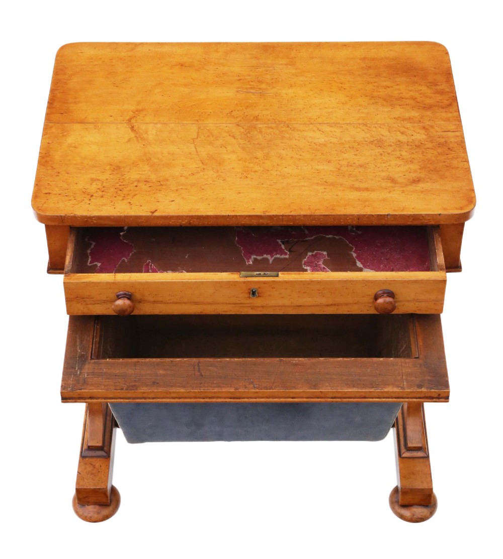 William IV C1835 birdseye maple work table View III