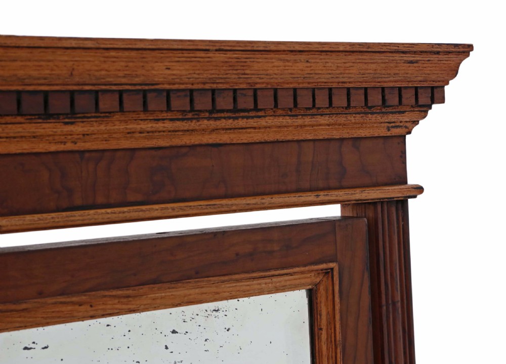 Victorian walnut and oak cheval mirror View V