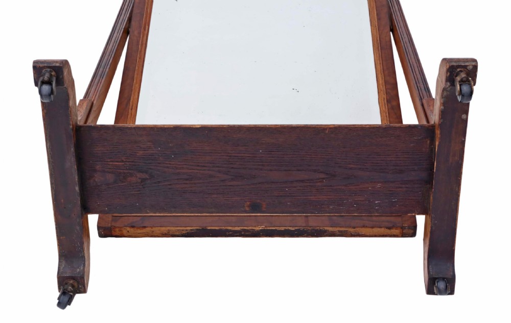 Victorian walnut and oak cheval mirror View VIII