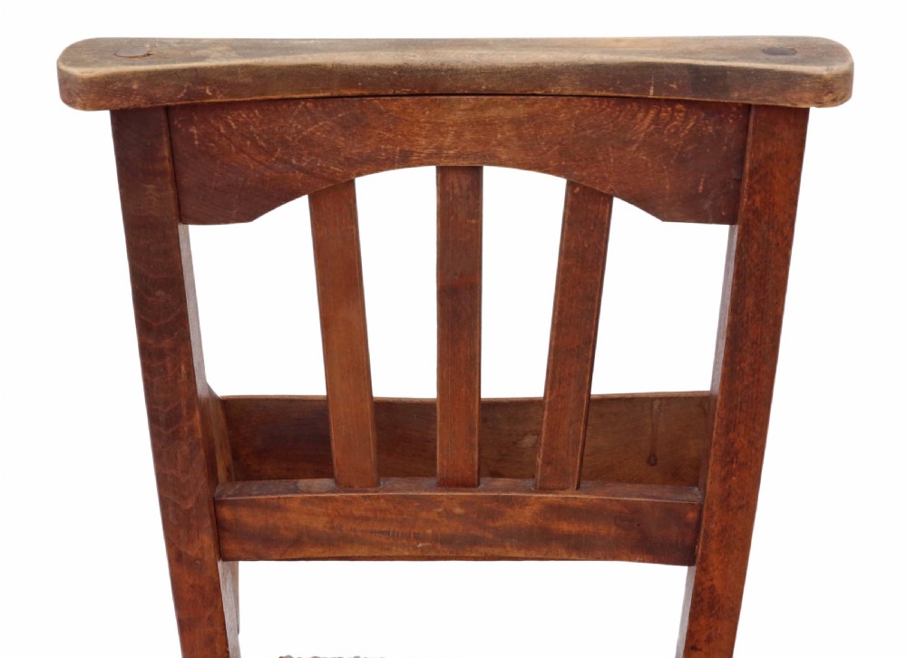 Set of 6 Victorian beech & ash chapel kitchen chairs View VIII