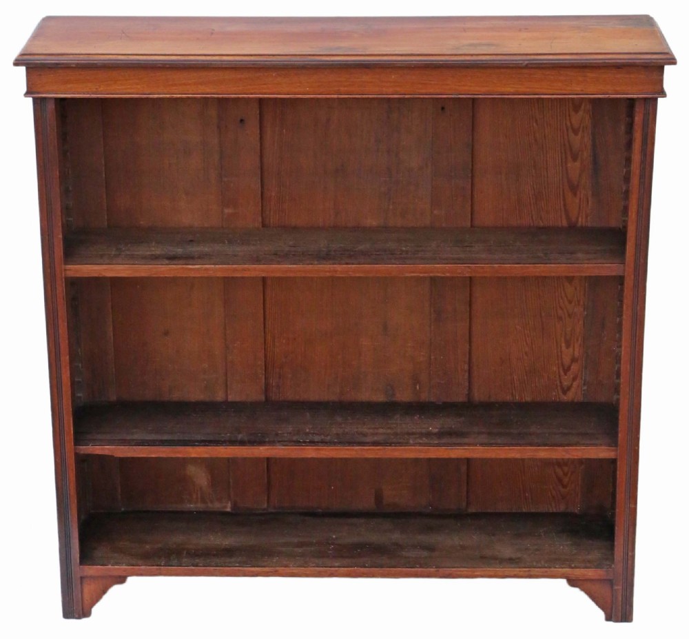 Victorian adjustable walnut open bookcase 