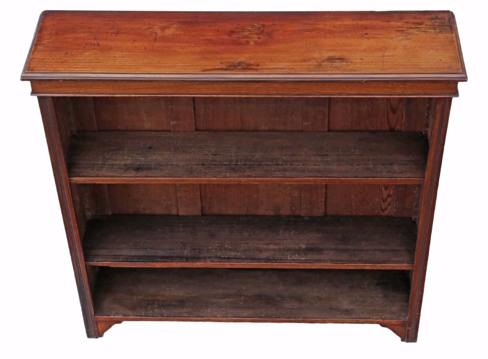 Victorian adjustable walnut open bookcase  View II