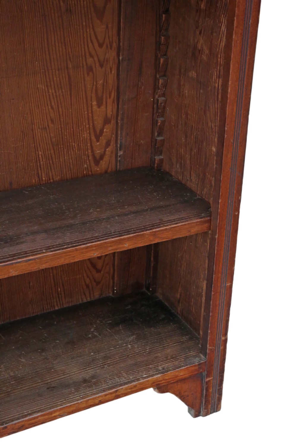 Victorian adjustable walnut open bookcase  View III