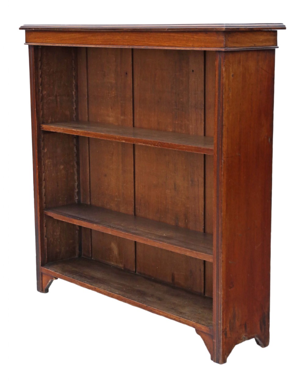 Victorian adjustable walnut open bookcase  View IV