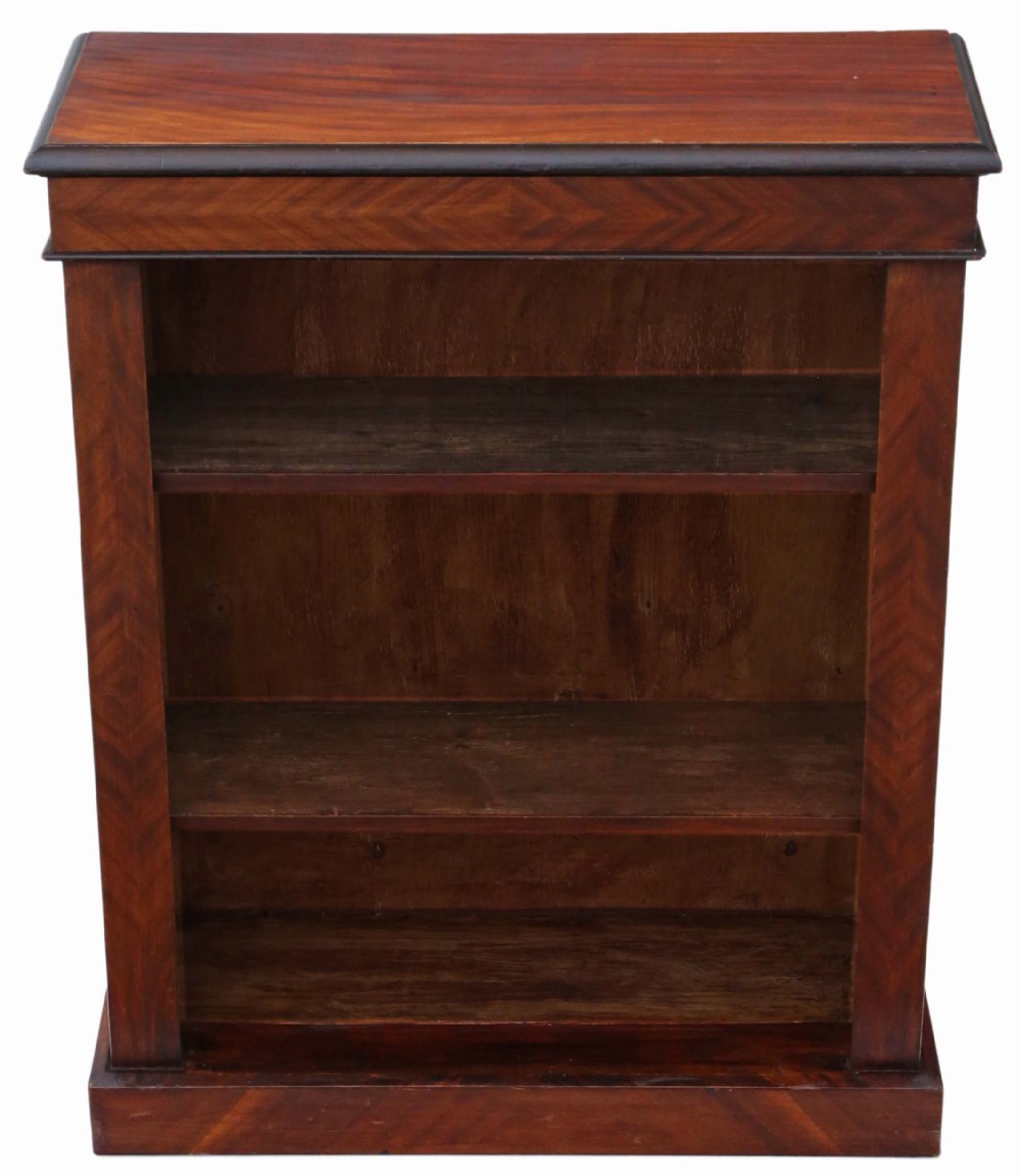 Victorian adjustable mahogany open bookcase