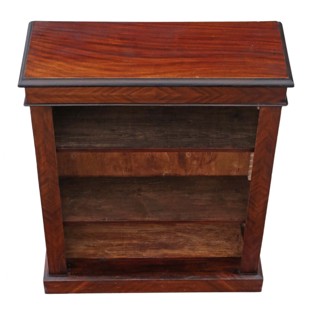 Victorian adjustable mahogany open bookcase View II