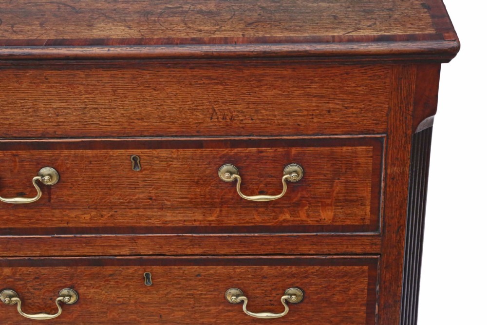 Georgian Lancashire oak coffer chest of drawers View IV