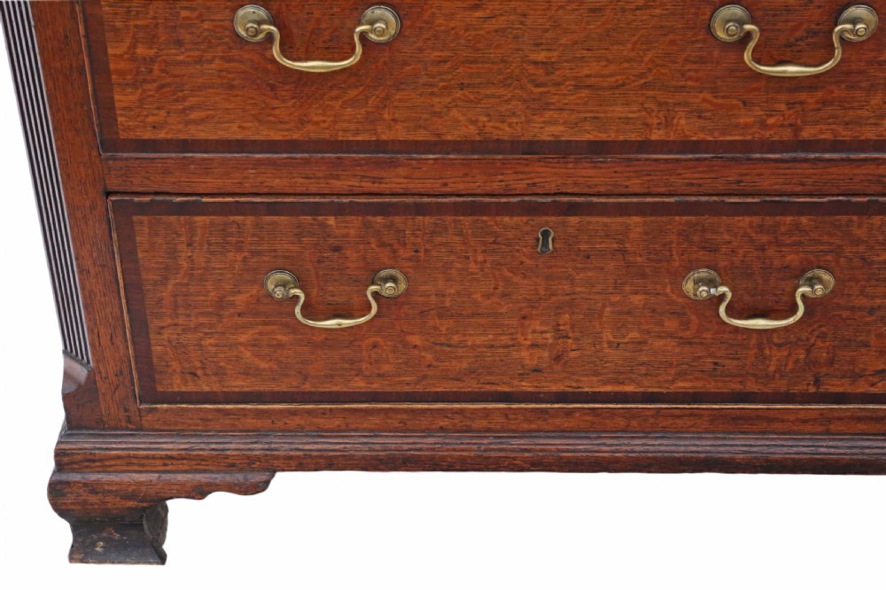 Georgian Lancashire oak coffer chest of drawers View V