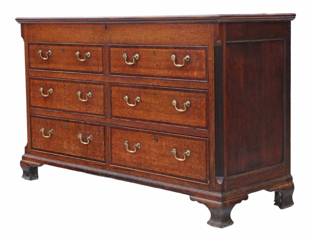 Georgian Lancashire oak coffer chest of drawers View VII