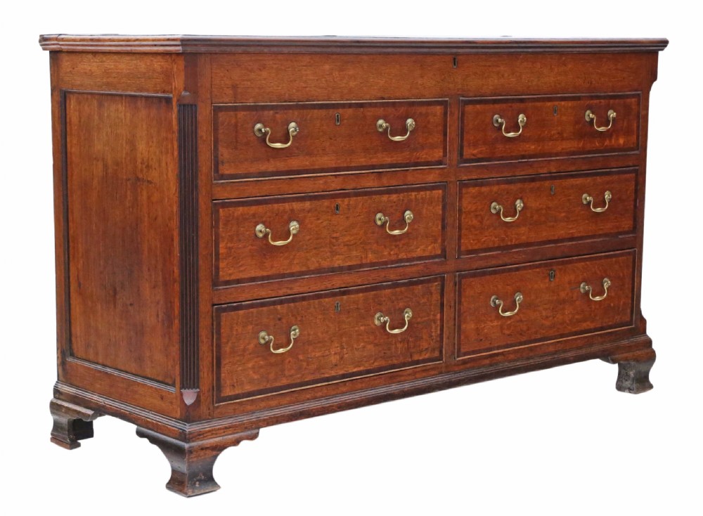 Georgian Lancashire oak coffer chest of drawers View VIII