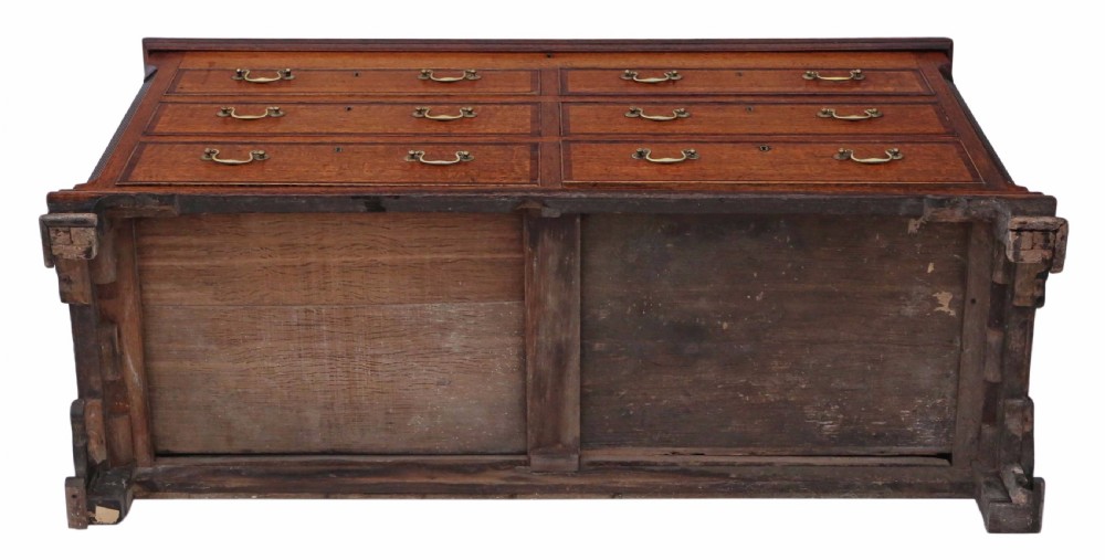 Georgian Lancashire oak coffer chest of drawers View X