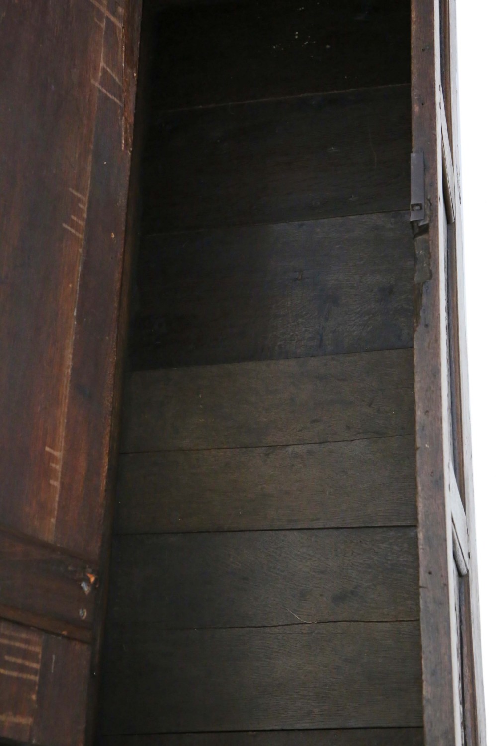 Georgian carved oak settle coffer bench seat View IX