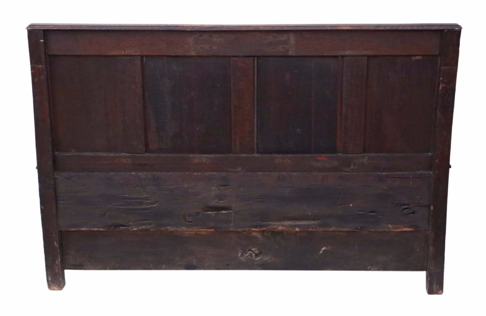 Georgian carved oak settle coffer bench seat View XIV