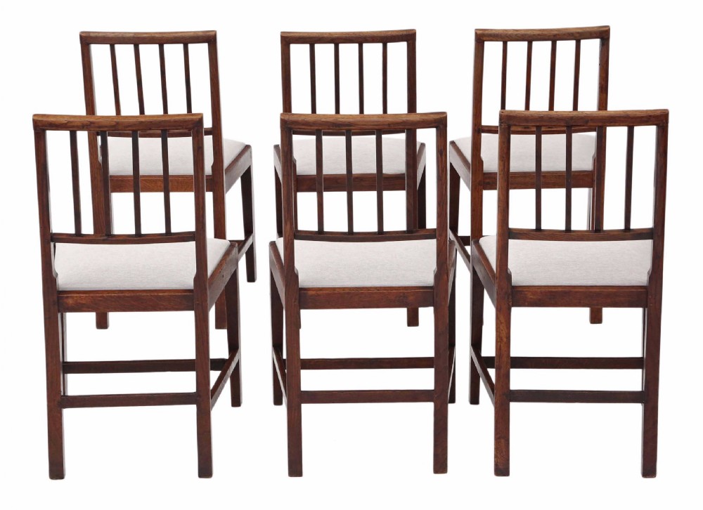 Set of 6 Victorian oak dining chairs View II