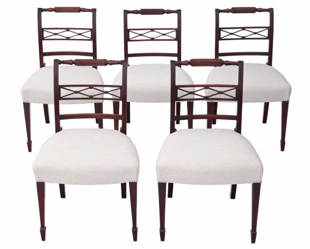 Set of 5 Regency mahogany dining chairs