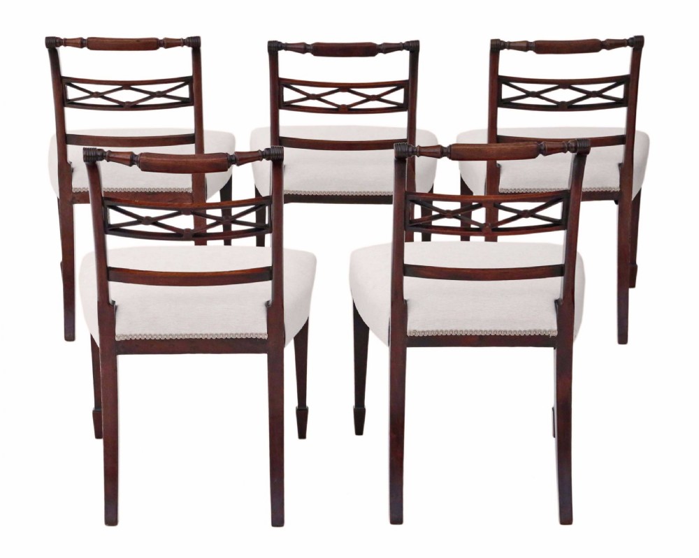 Set of 5 Regency mahogany dining chairs View II