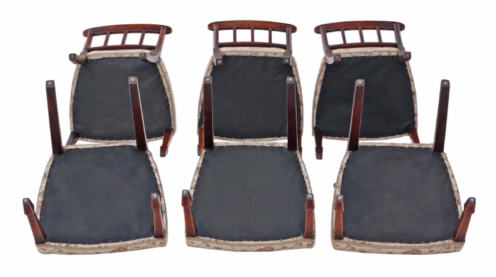 Set of 6 Victorian mahogany dining chairs View III