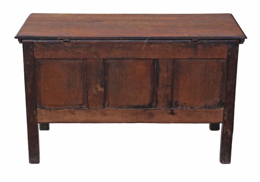 Georgian carved oak coffer or mule chest  View VII