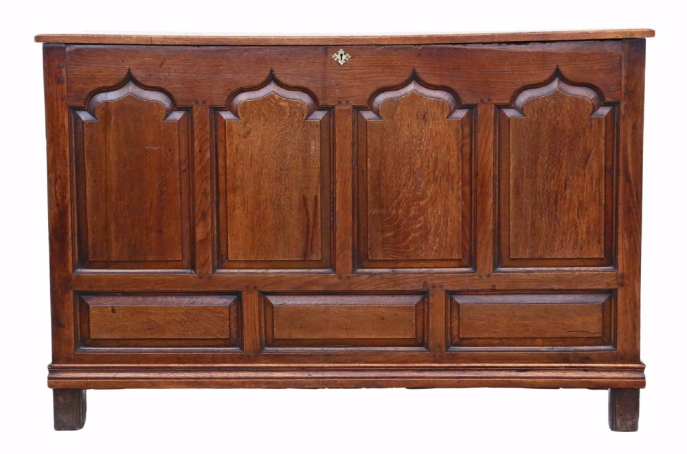 Georgian oak coffer or mule chest View III