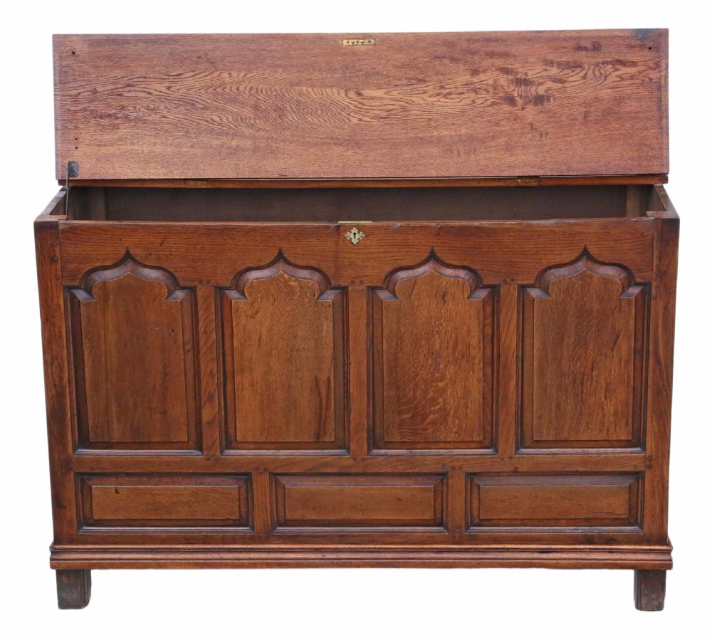 Georgian oak coffer or mule chest View IV