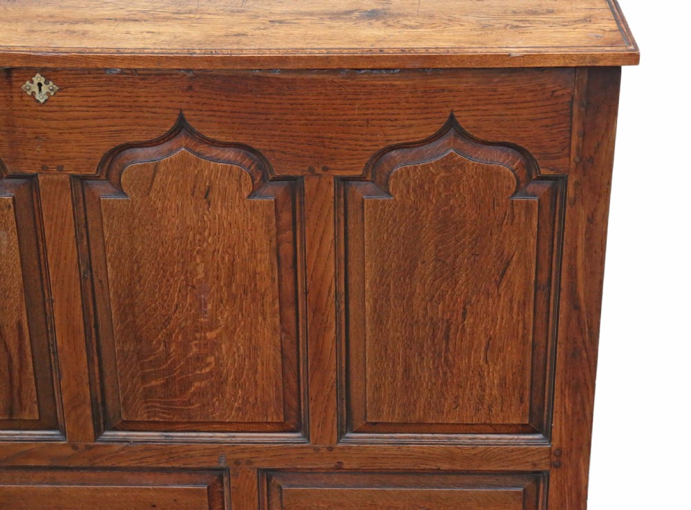 Georgian oak coffer or mule chest View VI